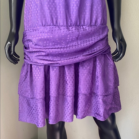 Vintage Purple Ruffle Sleeve Dress - Picture 5 of 11